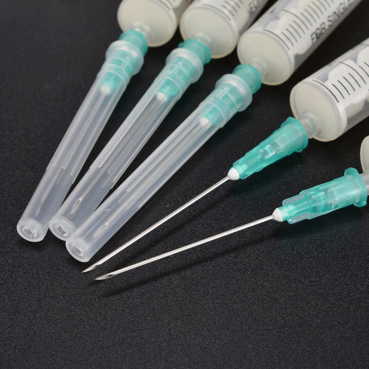 5 Set New Disposable Plastic Syringes 5ml + 21G Needle + Red Cap For Industrial Manufacture Measuring Syringe Tool