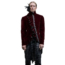 Дворцовая панк одежда куртки Готический мужской ласточкин хвост верхняя одежда пальто с длинным рукавом стоячий воротник зимнее пальто