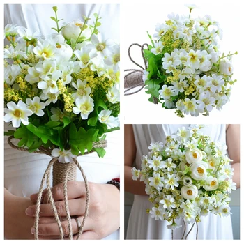 

Beautiful Natural Style Garden Wedding Beach Bridal Bouquet Little Cute Wedding Bouquets For Church