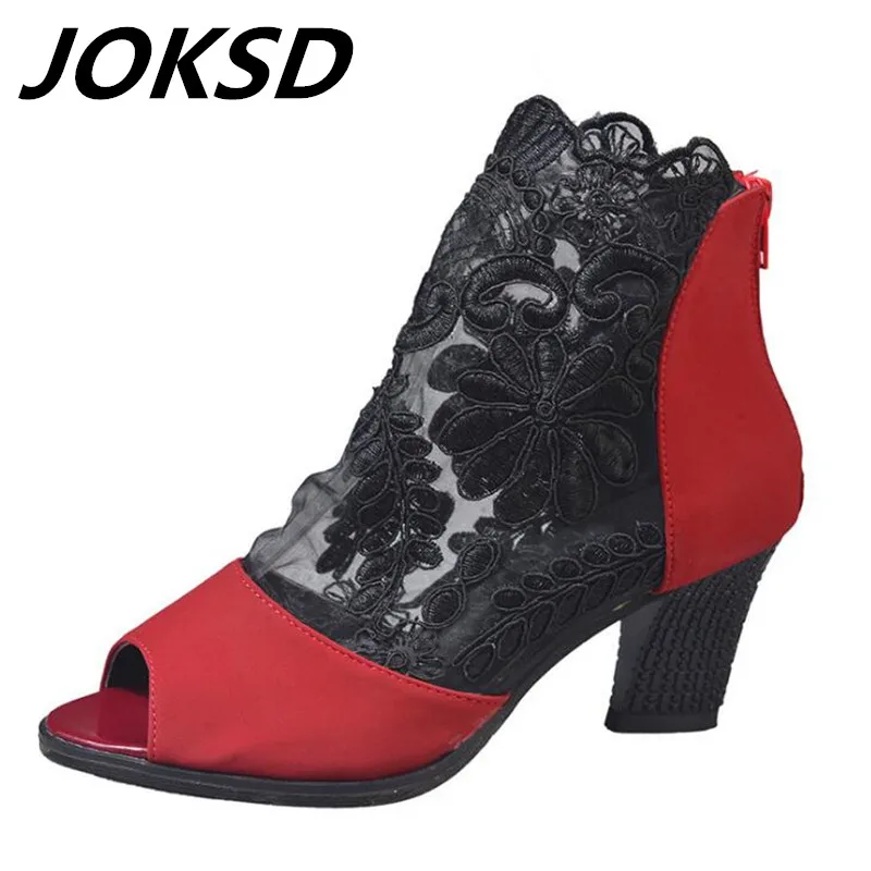

2019 Sexy Women Summer New Elegant Brand Mesh Sandals bowknot Decoration Fish mouth Open Toe Shoes Woman High heels Size 35-42 S