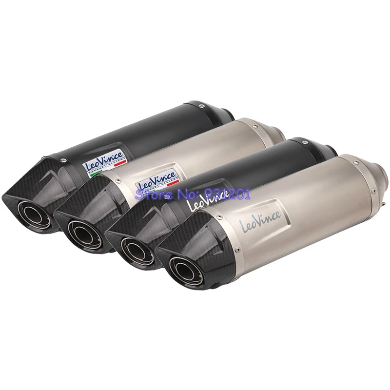 

Inlet 51mm Leovince Exhaust Pipe Muffler Universal Motorcycle Exhaust Escape Moto 440mm Carbon Fiber Muffler Pipe DB Killer