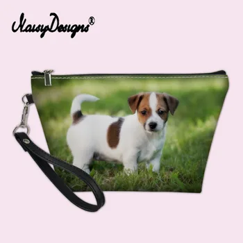 

Noisydesigns Cute Jack Russell Dog Animal Prints Cosmetic Case Custom Makeup Bag Zipper Pouch Purse Portable Girls Neceser Mujer
