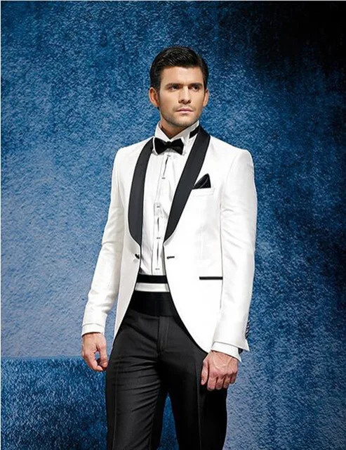 White Coat With Black Pant Formal Mens 