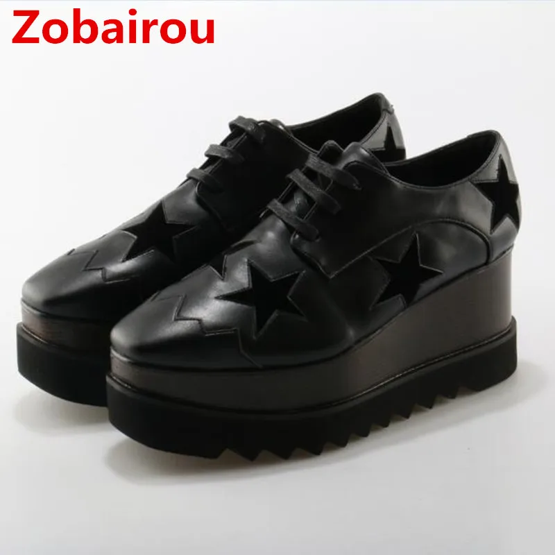 

Zobairou designer shoes tenis feminino platform shoes pink lace up causal shoes high top wedges runway women shoes 2017