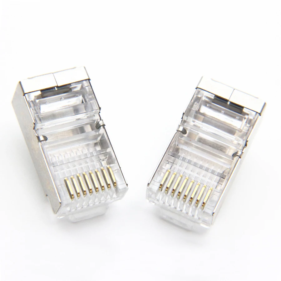 Металлические экранированные модульные клеммы xintylink 50 шт. разъем rj45 cat5 cat5e ethernet
