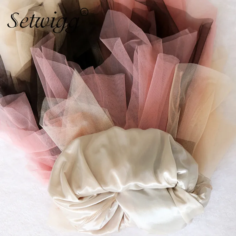 SETWIGG Милая разноцветная фатиновая Лоскутная длинная Асимметричная юбка эластичная резинка на талии трапециевидная цветная сетчатая плиссированная юбка до середины икры
