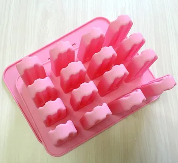 

Hotsale Classic Silicone Ice Lolly Mold 16 Cuboid Shape Ice Cream Mold with Lid Bakeware Cake Mold