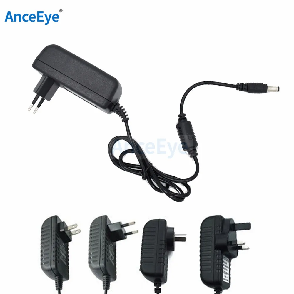 Anceeye 12 V 2A AC 100 V-240 V адаптер преобразователя DC 12 V 2A 2000mA блок питания EU UK AU US Plug 5,5mm x 2,1mm для ip-камеры видеонаблюдения