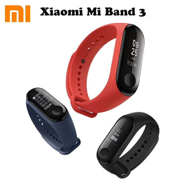 Xiaomi Mi Band 3 Смарт-браслет-черный, 0,78 дюймовый OLED мгновенное сообщение Идентификатор вызывающего абонента погода предвещение Прямая поставка