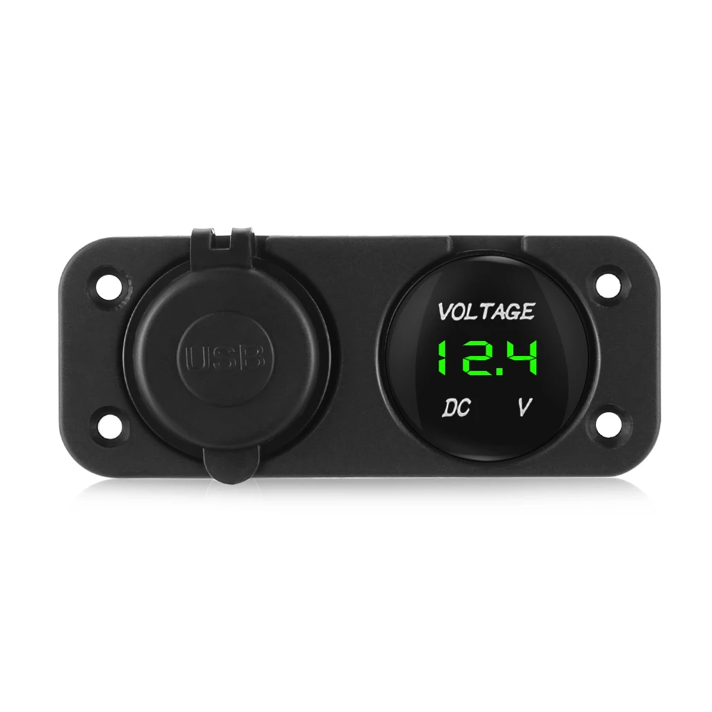 Zeepin 3 в 1 двойной зарядное устройство USB с DC 12 24 В красный синий зеленый свет
