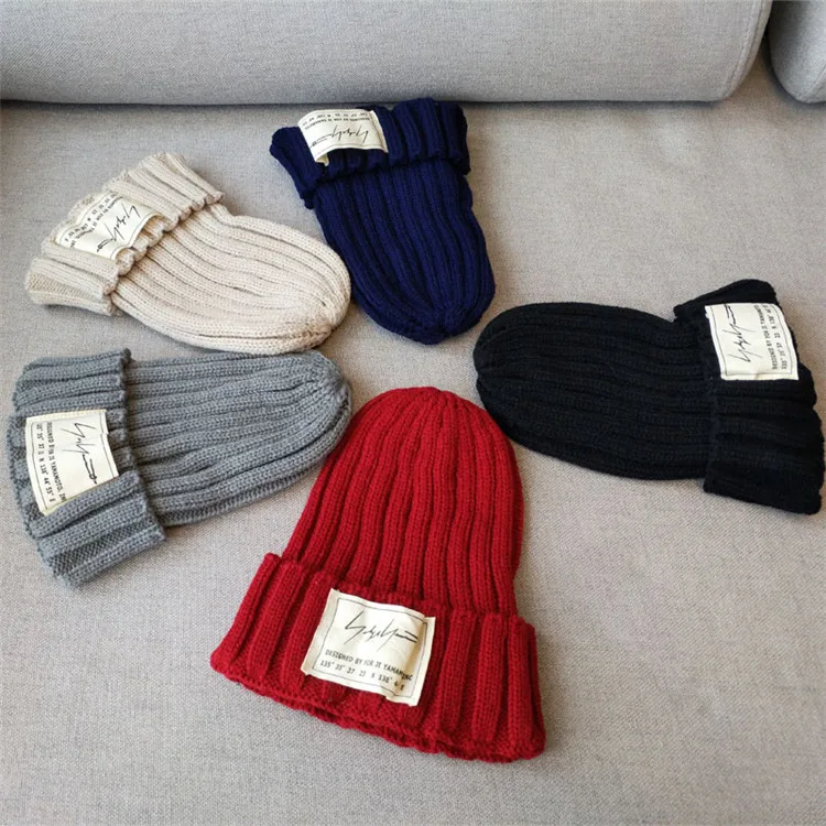 2018 Patch Wool Hat Autumn And Winter Warm Knit Student Hat Tide Men And Women Cold Cap Pullover Cap Pointed Hat ACI89 (1)