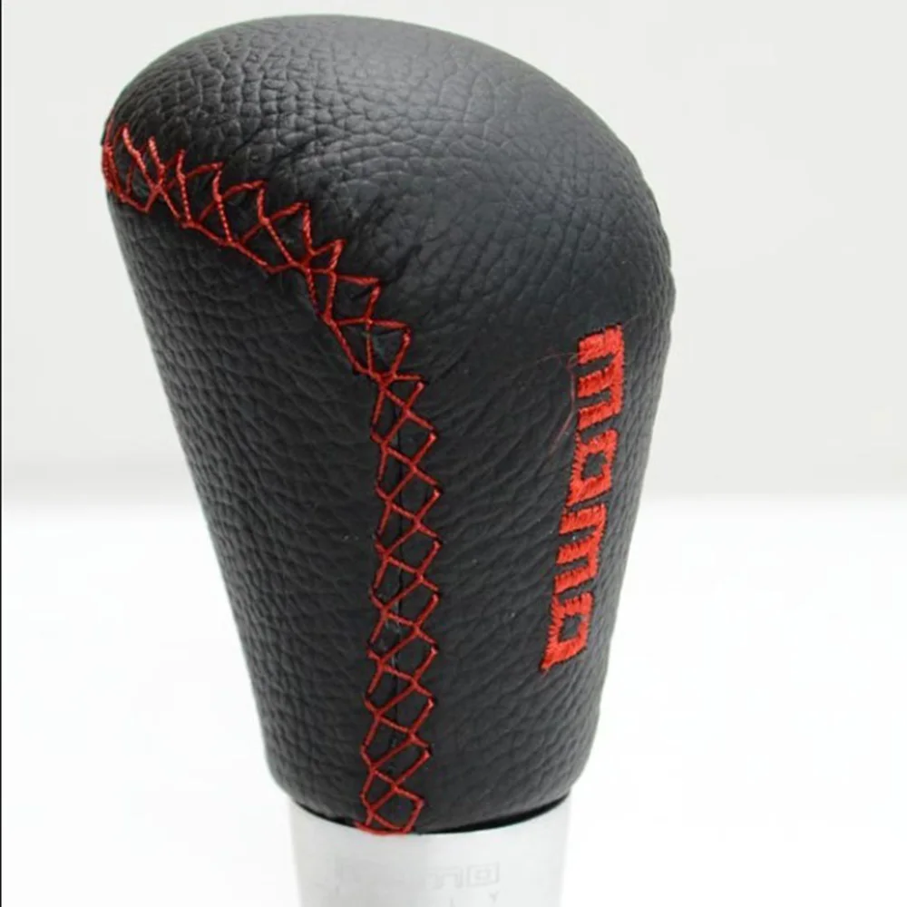 YSY Universal Manual Car Truck Black Leather Stitche Gear Stick Shift