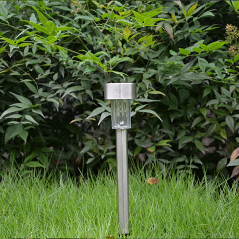 10x Solar LED Rasenlicht Edelstahl Garten mit Einsatz Pole Yard warmweiß P7I2