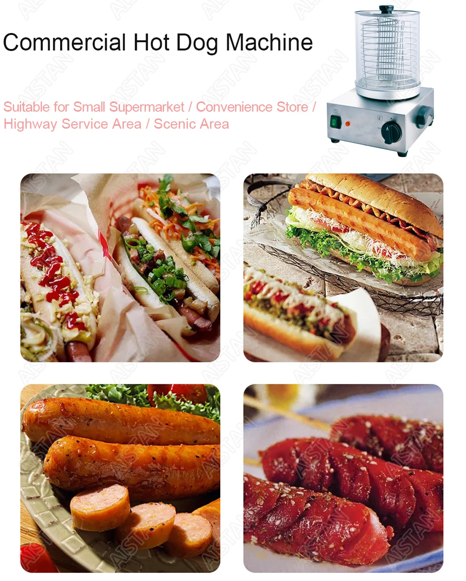HHD1/HHD2 stainless steel electric commercial hot dog machine for kitchen equipment