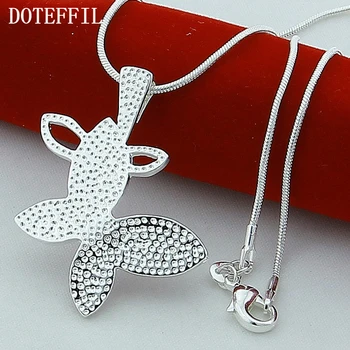 

DOTEFFIL 925 Sterling Silver Butterfly Pendant Necklace 18 inch Sanke Chain For Woman Wedding Engagement Party Charm Jewelry