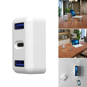 

Multifuntional Power Adapter 3 Ports USB-C+USB 3.0 Hub Compatible with Macbook HY99 NO31