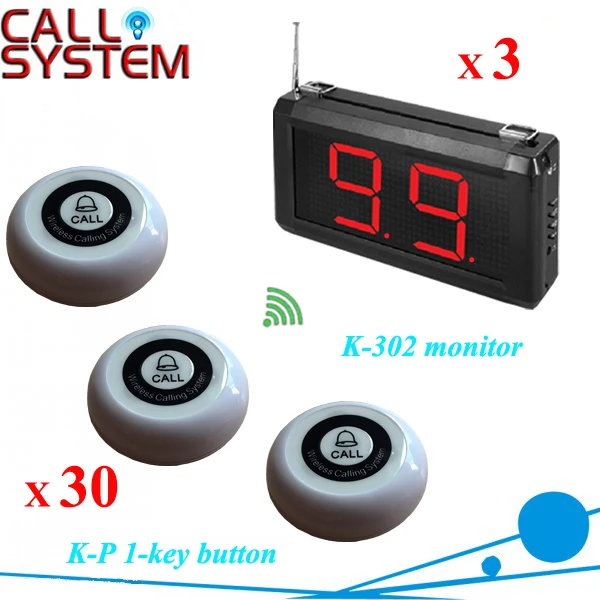 

Catering industry equipment Restaurant Pager Ordering System 3 monitor screen 30 call buttons
