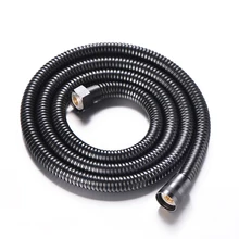 1.2m 1.5 preto mangueira de chuveiro de aço inoxidável handheld cabeça de chuveiro acessórios do banheiro tubos mangueira flexível tubulação de encanamento