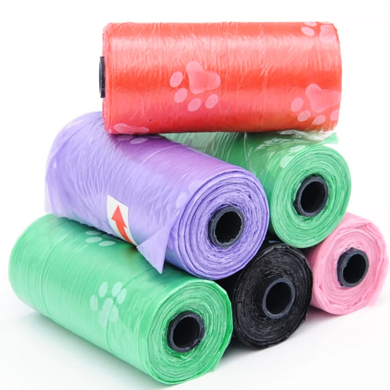 

Color Printed Dog Garbage Bag Thickening Once Clean Convenient Pet Feces Bag Cleaning Bag Random Color