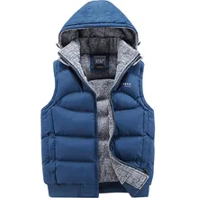 Зимний утепленный жилет, мужская повседневная стеганая куртка без рукавов с капюшоном, 3XL, теплый мужской модный жилет Colete Masculino A982