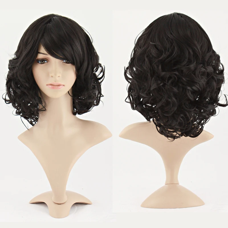  Charm Curly Black Hair Synthetic Wig (NBW0WG60111-BL2) 