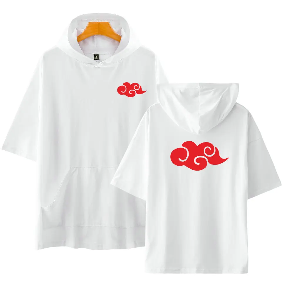 Лидер продаж, футболка с рисунком аниме Наруто Акацуки, футболка с капюшоном и принтом облаков, Uchiha Itachi, костюм в стиле хип-хоп, топы, футболки, одежда унисекс