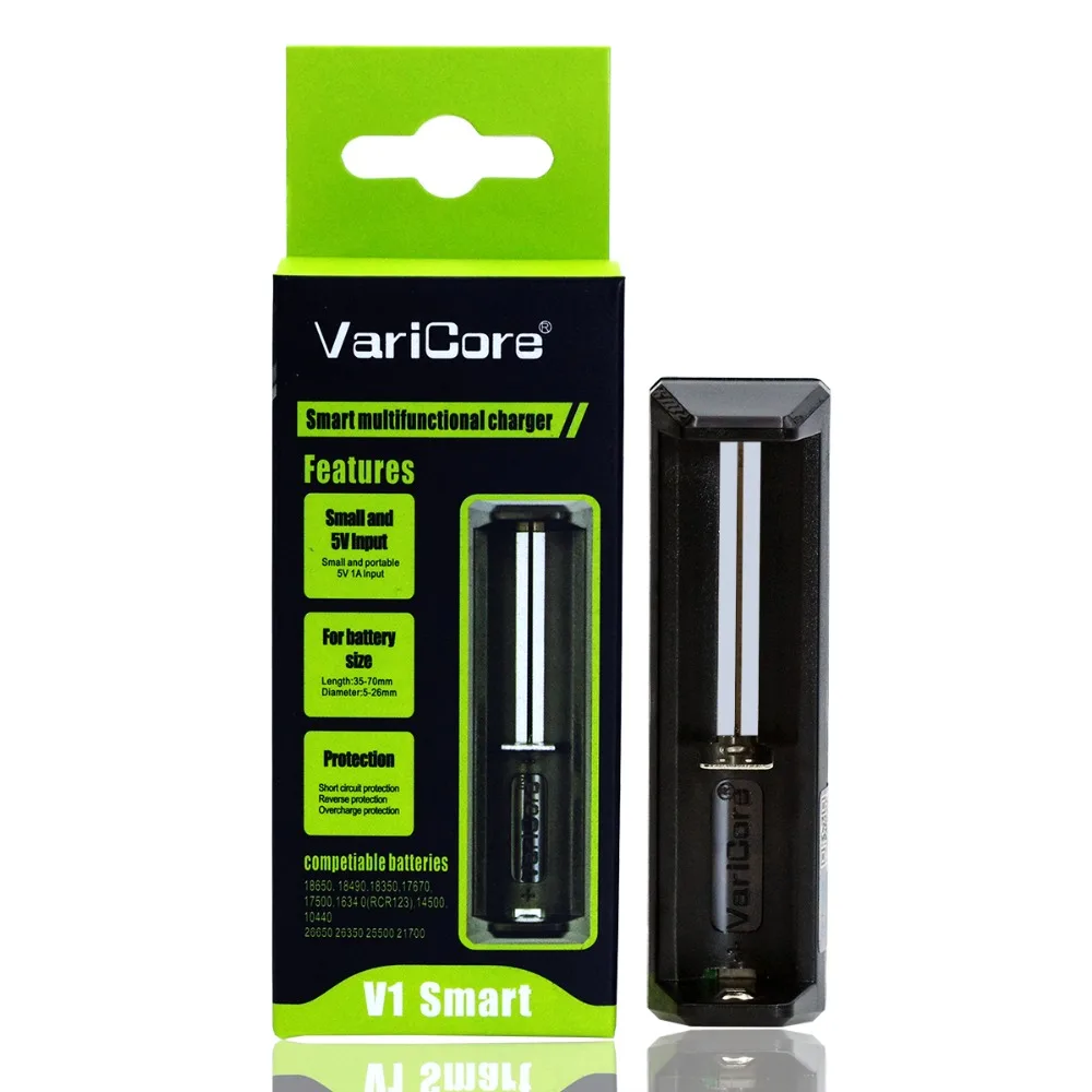 Умное портативное зарядное устройство VariCore V1 для литиевых батарей 26650 21700 18650 18500
