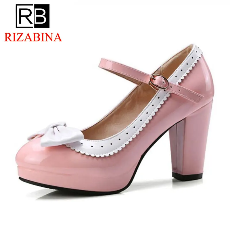 RIZABINA/размеры 32-48 пикантные женские туфли на высоком каблуке с круглым носком и