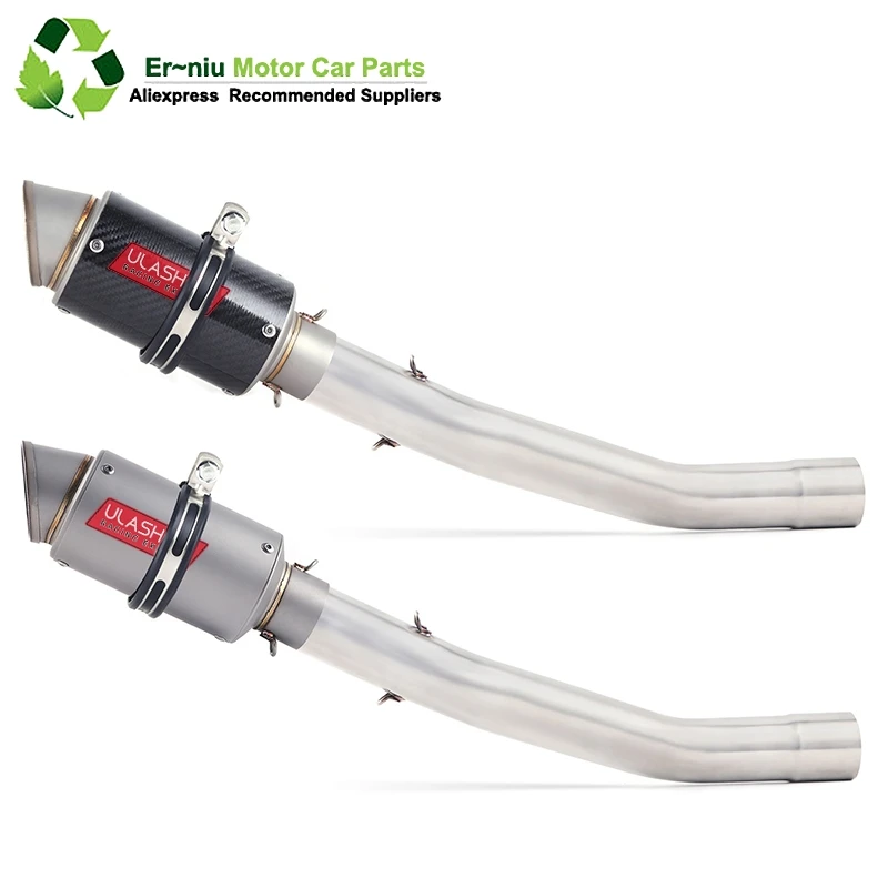 

ZX6R ZX-6R Motorcycle Exhaust Full system middle bend pipe + Muffler Slip-on for Kawasaki ZX-6R ZX6R 2008 to 2014