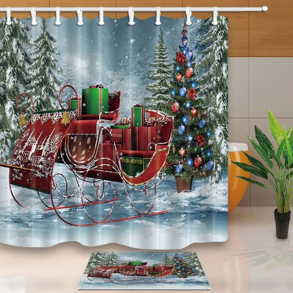 Christmas Decor Christmas Tree and Pine Needles Waterproof Polyester