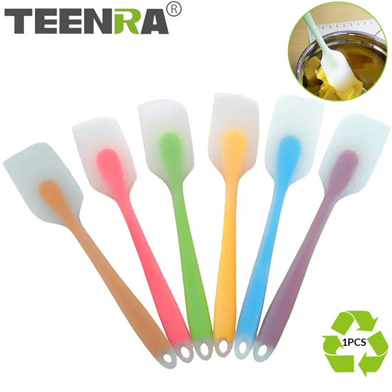 

TEENRA Silicone Spatula Heat-resistant Cake Spatula Baking Pastry Tools Ice Cream Mixer Scoop Kitchen Spatula Mixing Cake Tools
