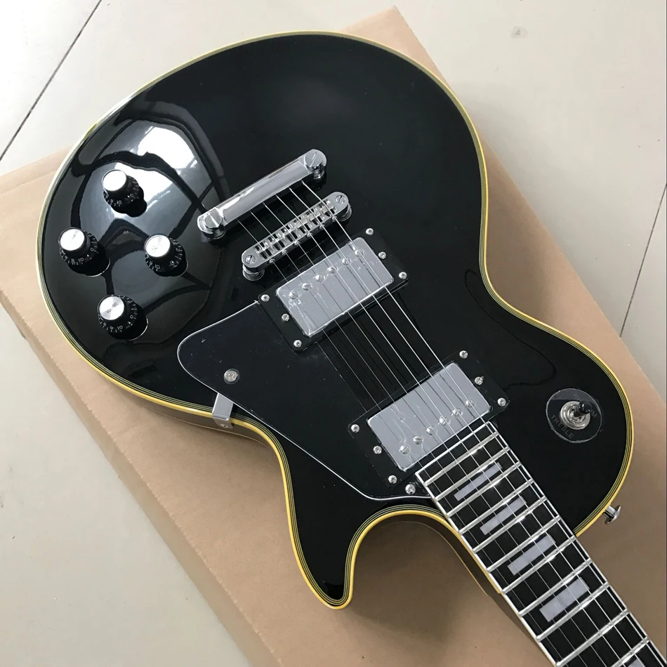 

Yellow with black silver hardware combined with electric guitar, all colors are available, free shipping