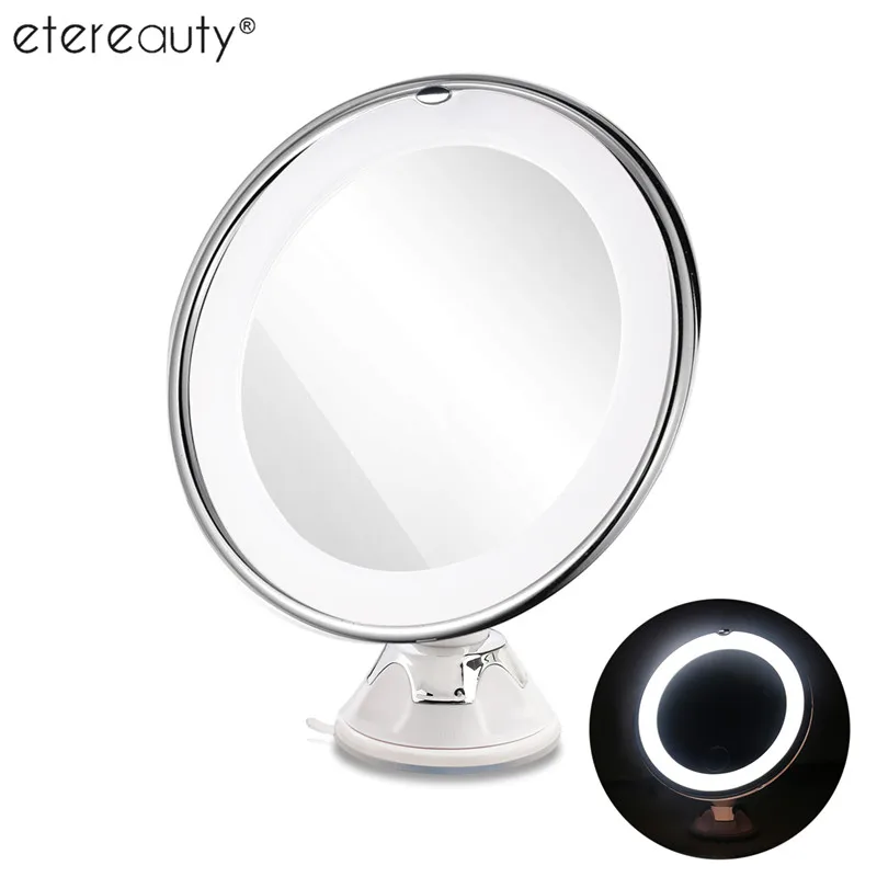 

ETEREAUTY 7X Magnifying MIrrors Cosmetic Makeup Mirror With Power Locking Suction Cup Bright Diffused Light 360 Degree Rotating