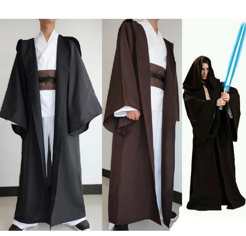 

Anime Star Wars Costume Unisex Adult Hooded Robe Jedi Knight Cosplay Darth Vader Cloak Cape for Men S-2XL