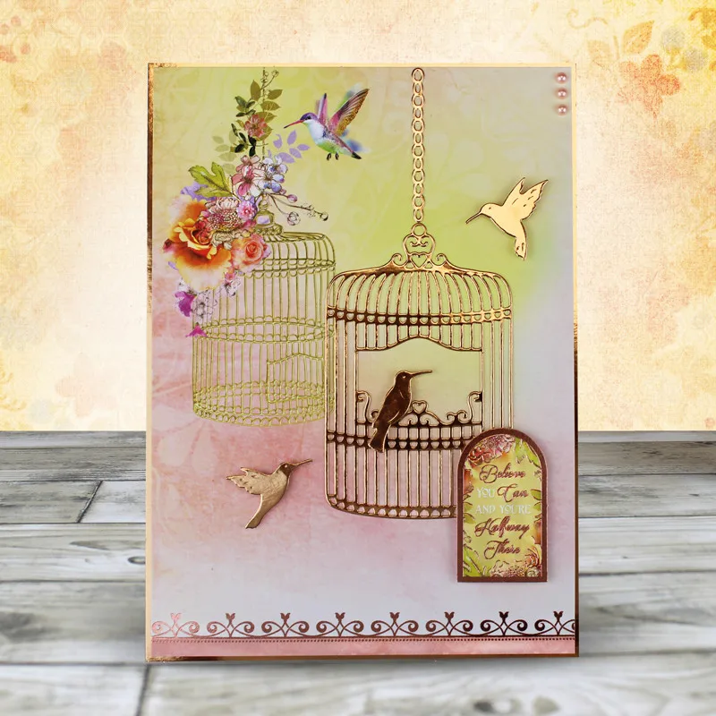 

Metal cutting dies Christmas bird cage cut die mold Christmas tree background Scrapbook paper craft blade punch stencils die