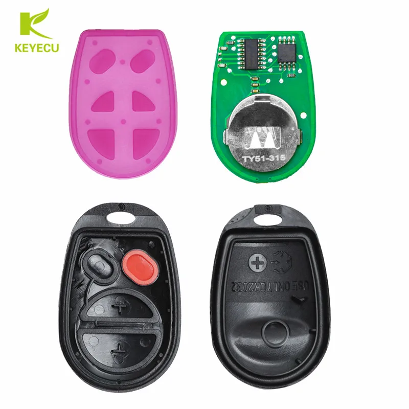 Запасная деталь KEYECU 3 + 1B для Toyota Tacoma Sienna Sequoia FCC ID: GQ43VT20T|fob key|fob carid key |