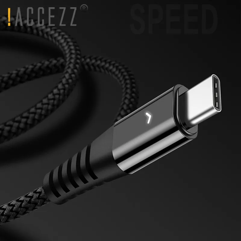 ! Кабель ACCEZZ type C для быстрой зарядки samsung S8 S9 S10 Xiaomi Mi5 Mi6 кабели передачи данных 0 3