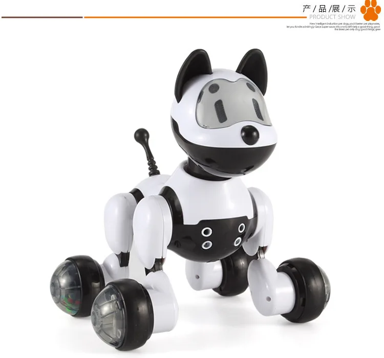 Горячая Распродажа игрушки ходящая собака и кошка игрушки Звуковое управление умная Интерактивная собака электронные обучающие игрушки для детей - Цвет: black without box
