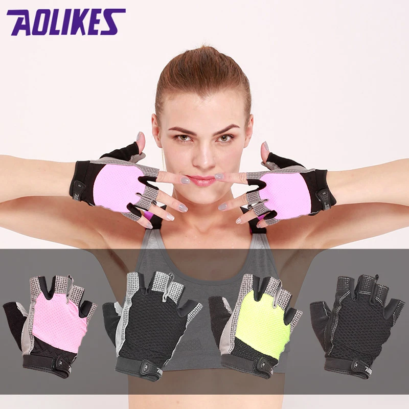 1 Pair Men/Women Anti-skid Gym Body Building Sports Fitness Weight Lifting Gloves Custom Fitness Exercise Training Glove