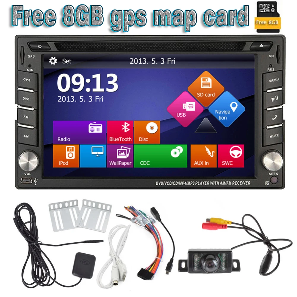 Free Camera Touch Screen 2 Din Car Cassette DVD Player font b GPS b font Navigator