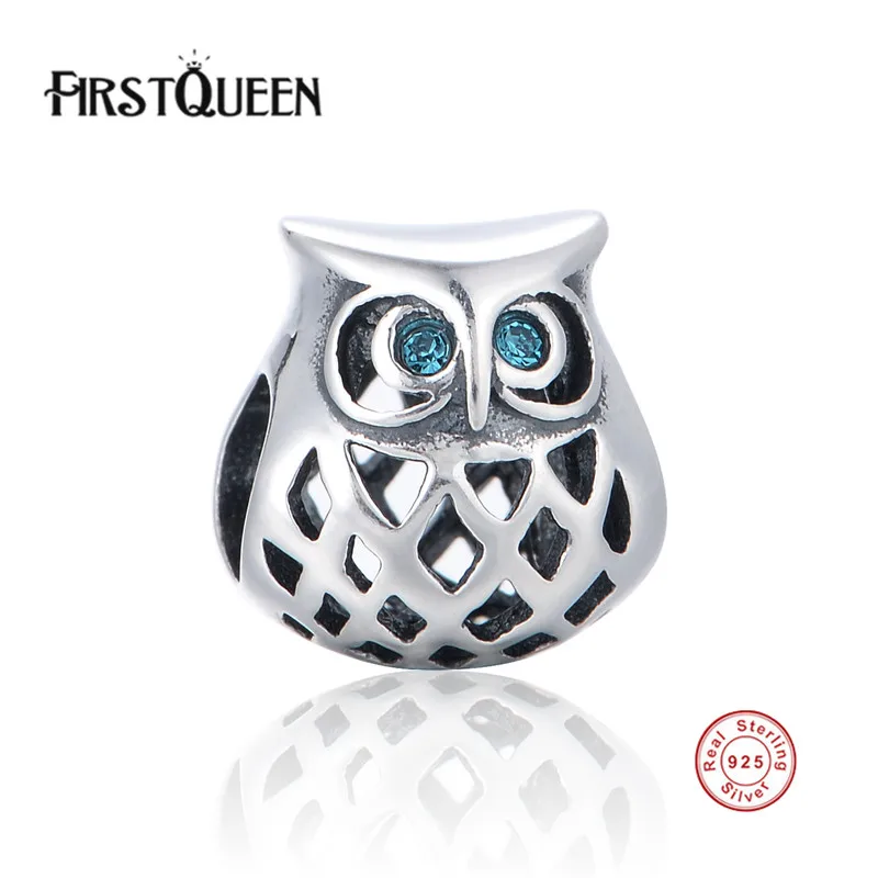 

FirstQueen Animal Lucky Owl Charms Bead Fit Original Charm Bracelet 925 Sterling Silver Beads DIY Jewelry Making