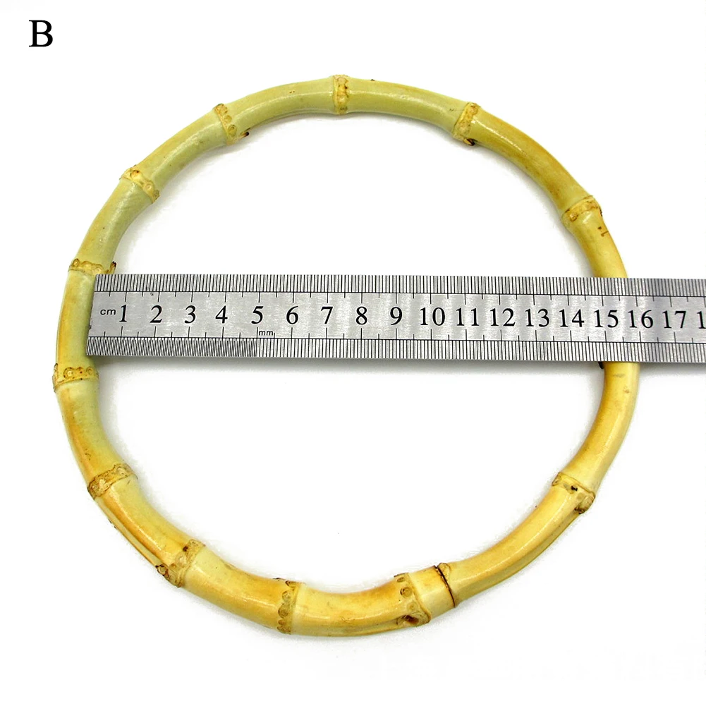 13 см 15 см круглая бамбуковая сумка ручки для Сумочка ручной работы Замена DIY аксессуары для сумок качественная сумка ручки Anse De Sac - Цвет: B