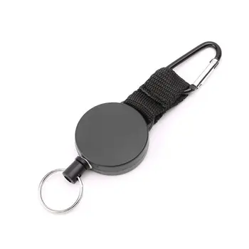 

Safety Anti-lost Steel Wire Nylon Webbing Rope Burglar Keychain Retractable Quickdraw Keyring Clip