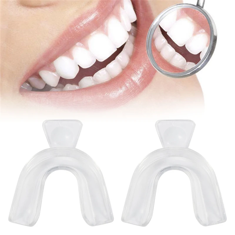 

2Pc/set Transparent Night Guard Gum Shield Mouth Teeth Whitening Trays for Bruxism Grinding Dental Oral Hygiene Braces for Teeth