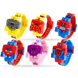 2019 последняя модель детские деформационные часы детские игрушки водонепроницаемые трансформирующие робот железные Мужские Цифровые часы
