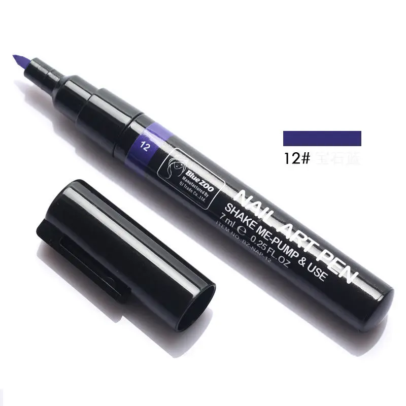 Ручка для лака для ногтей гелевая ручка для рисования лака для ногтей инструменты для украшения ногтей инструменты для маникюра ручки для дизайна ногтей - Цвет: Purple 12