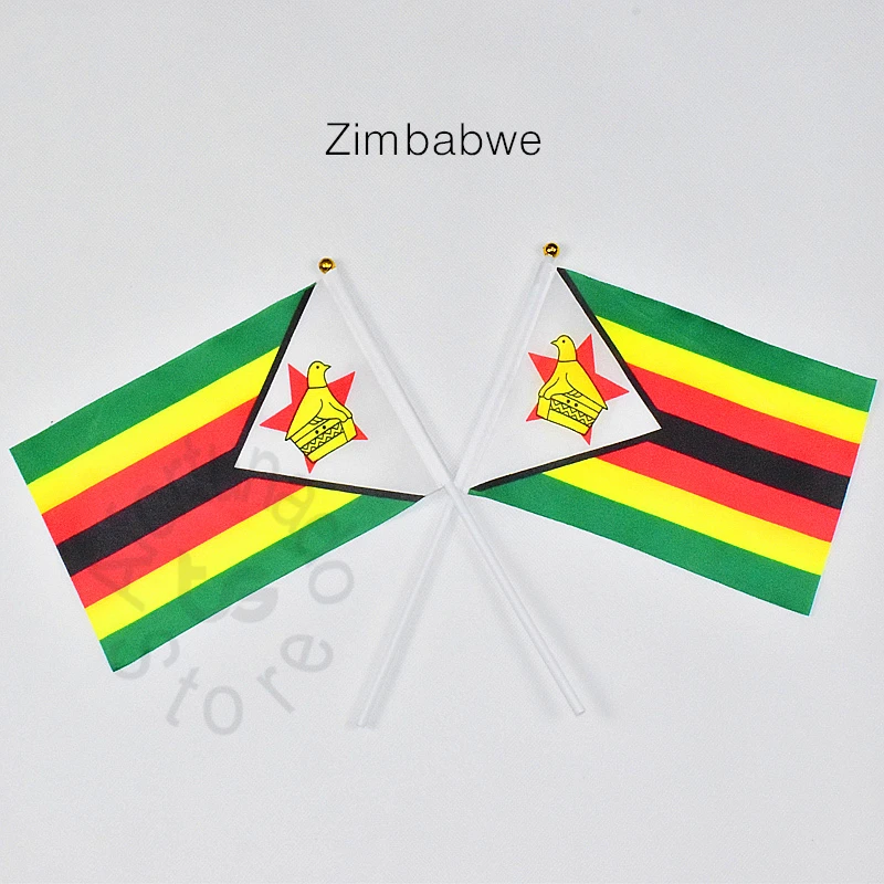 Zimbabwe 14*21cm flag Banner Free shipping meet Parade party hand