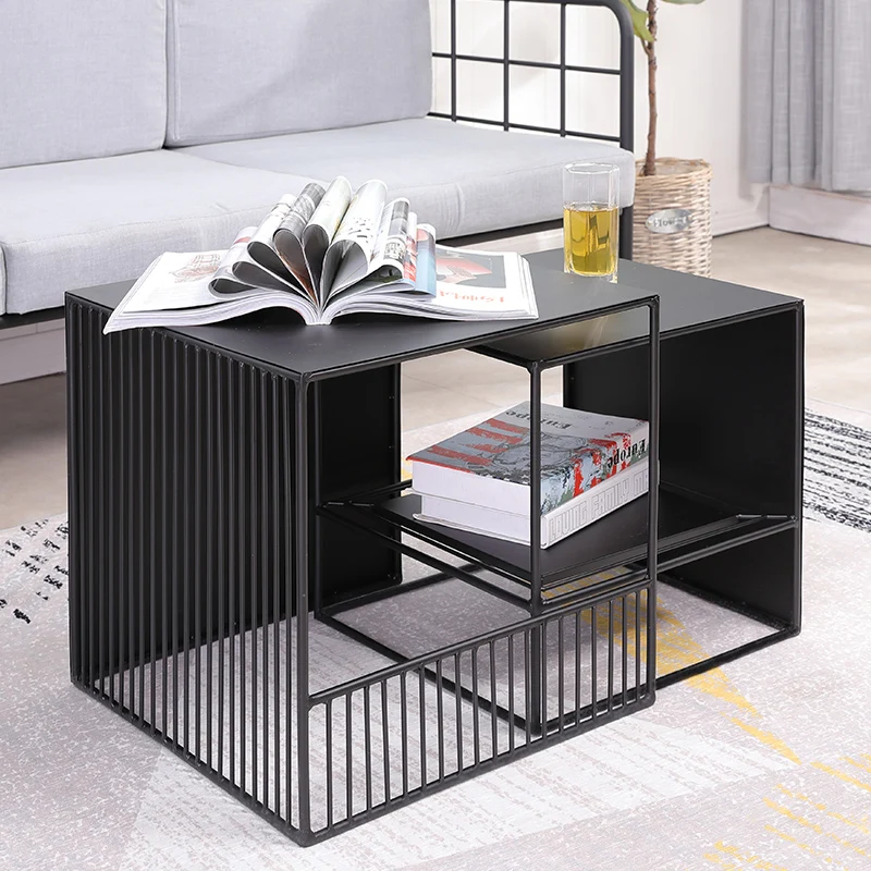Sofa corner small coffee table simple modern small apartment living room small square table wrought iron mini sofa side table Sofa corner small coffee table simple modern small apartment living room small square table wrought iron mini sofa side table