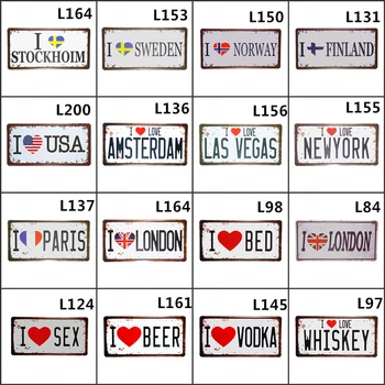 

Car License Plate I love USA Las Vegas Beer Amsterdam Car Number Metal Tin Sign Bar Pub Cafe Home Decor Garage Wall Plaques