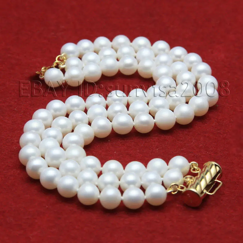 Браслеты женские с натуральным жемчугом 3 ряда 6 7 мм 5 8 дюйма|pearl pearls|pearl aaafresh pearl |